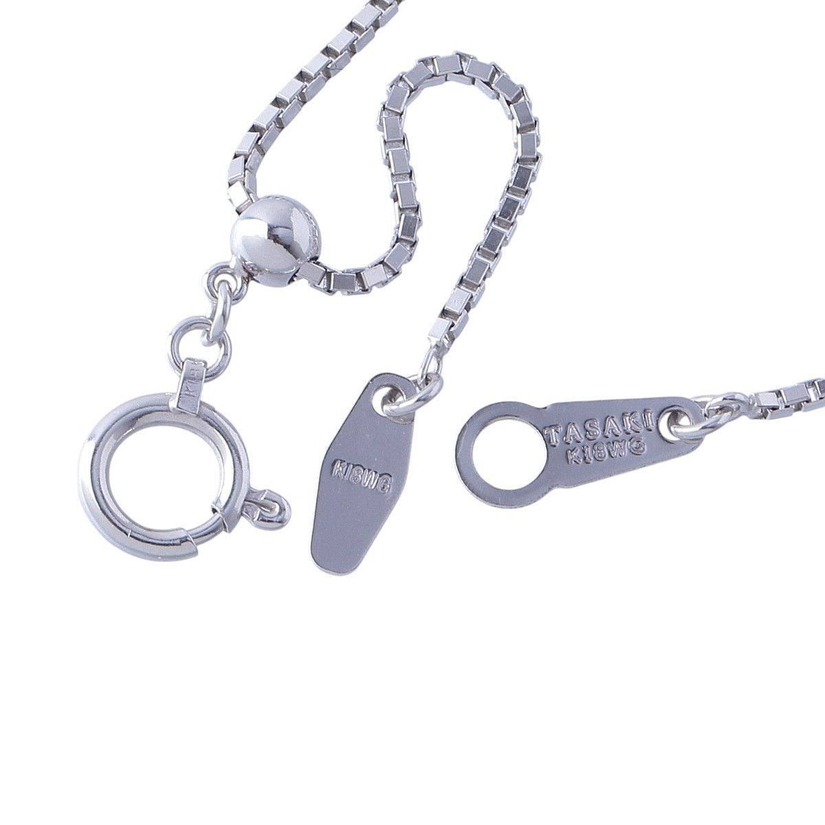 Tasaki Akoya pearl diamond necklace in 18K white gold with 7.9 mm pearl and 50 cm chain length