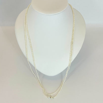 Agete Keshi Pearl Long Necklace made of silver and pearls measuring approximately 140 cm in length
