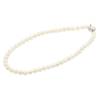 SV925 silver necklace with a 7.4-7.9mm Akoya pearl pendant, 41cm length for ladies