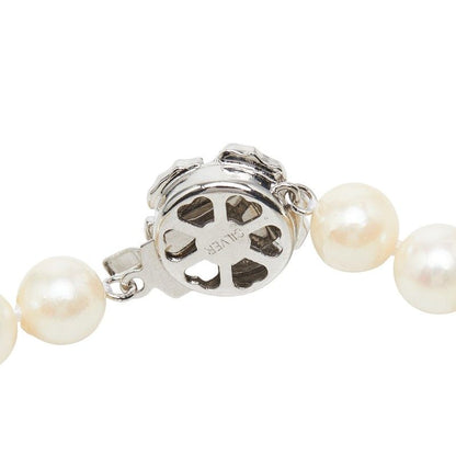 SV925 silver necklace with a 7.4-7.9mm Akoya pearl pendant, 41cm length for ladies