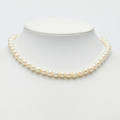 SV925 silver necklace with a 7.4-7.9mm Akoya pearl pendant, 41cm length for ladies