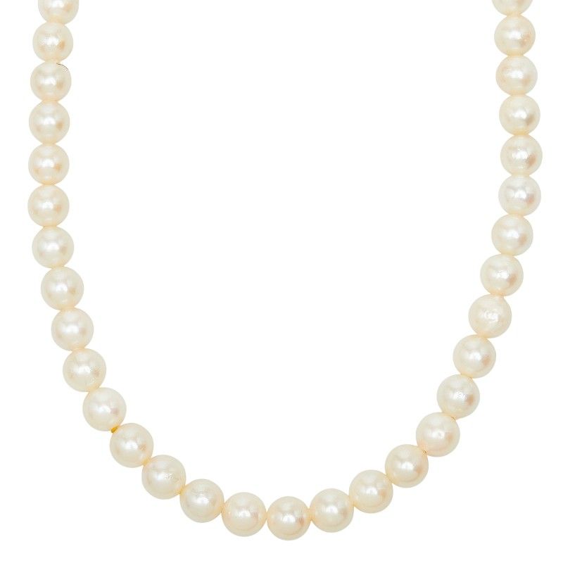 SV925 silver necklace with a 7.4-7.9mm Akoya pearl pendant, 41cm length for ladies