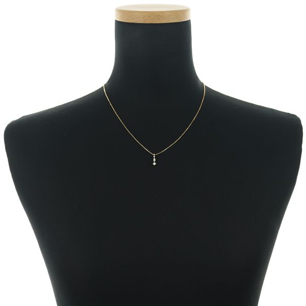 Agete necklace with 0.18ct diamond marquise and princess cuts in 18k yellow gold, 45cm chain