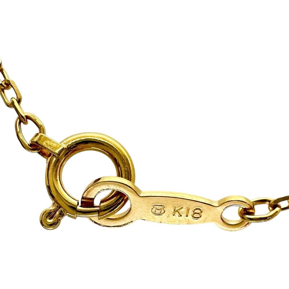 MIKIMOTO Azuki Chain Necklace in 18K gold, 40cm length, 1.1mm width, weighing 1.7g for ladies