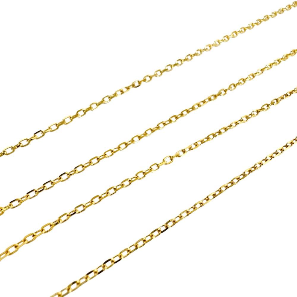 MIKIMOTO Azuki Chain Necklace in 18K gold, 40cm length, 1.1mm width, weighing 1.7g for ladies