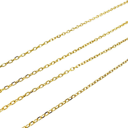MIKIMOTO Azuki Chain Necklace in 18K gold, 40cm length, 1.1mm width, weighing 1.7g for ladies