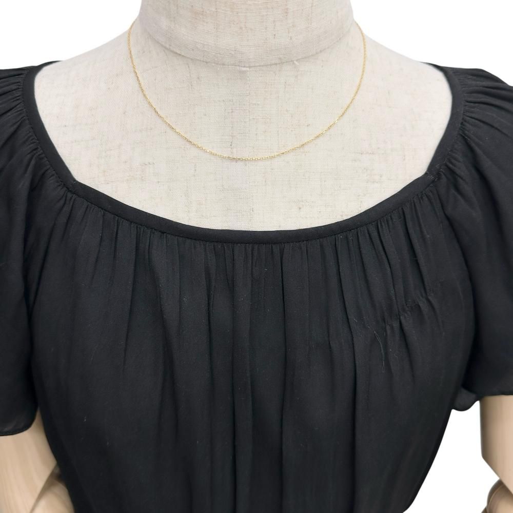 MIKIMOTO Azuki Chain Necklace in 18K gold, 40cm length, 1.1mm width, weighing 1.7g for ladies