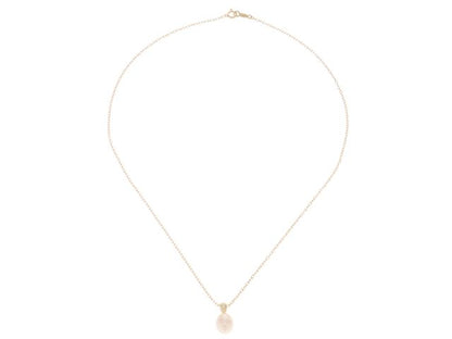 Mikimoto diamond pearl pendant necklace in K18 yellow gold with 7.5mm pearl on 40cm chain