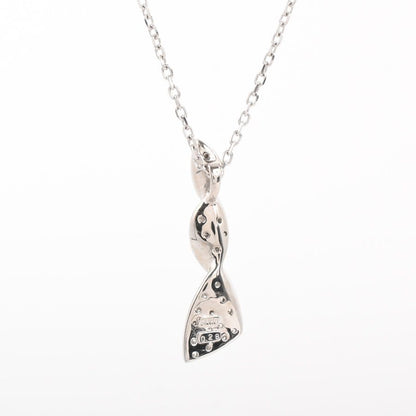 Mikimoto diamond necklace with 0.28 ct diamonds on 44 cm white gold chain