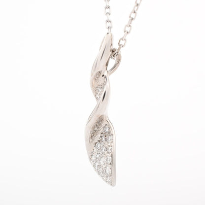 Mikimoto diamond necklace with 0.28 ct diamonds on 44 cm white gold chain