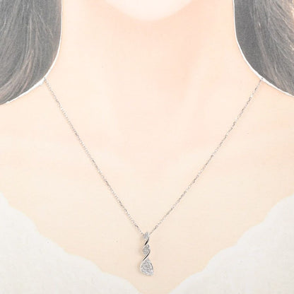Mikimoto diamond necklace with 0.28 ct diamonds on 44 cm white gold chain