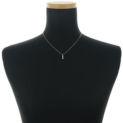 Mikimoto necklace in 18K yellow gold with three diamonds totaling 0.24ct, 39cm chain length