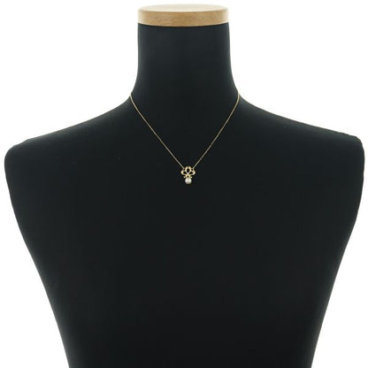 Mikimoto necklace with 5.7mm pearl and diamond set in 18 karat yellow gold with 39 cm chain