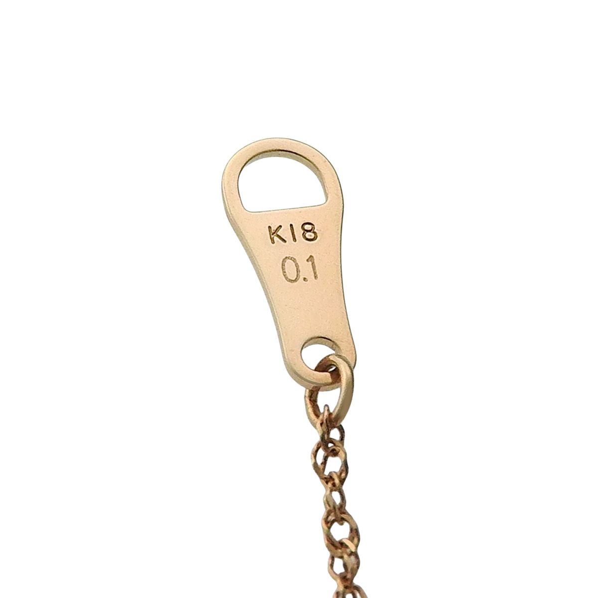 D0.1 Single Diamond Necklace in pink gold K18PG with 0.1ct diamond pendant and adjustable 36 to 40cm chain