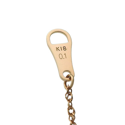 D0.1 Single Diamond Necklace in pink gold K18PG with 0.1ct diamond pendant and adjustable 36 to 40cm chain