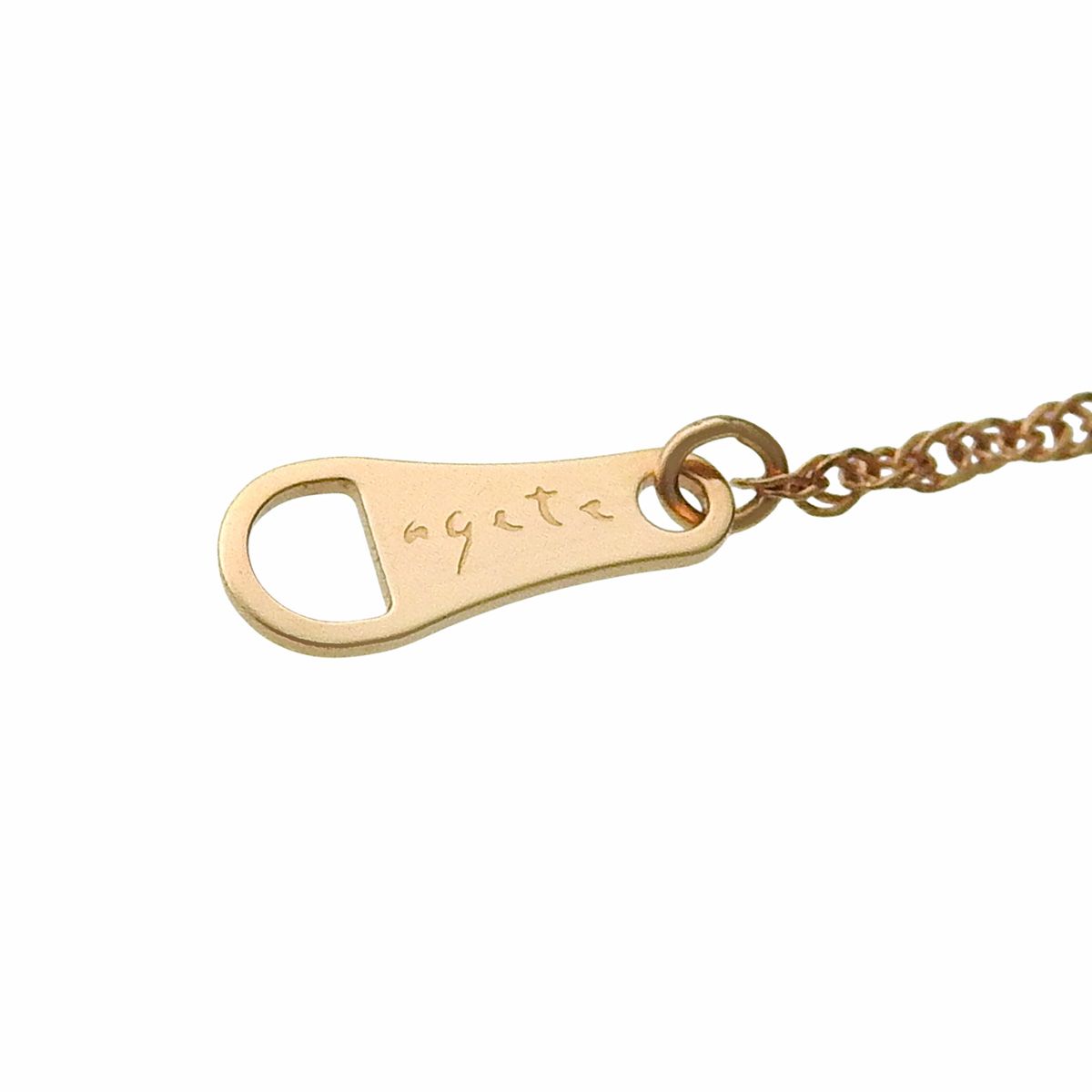 D0.1 Single Diamond Necklace in pink gold K18PG with 0.1ct diamond pendant and adjustable 36 to 40cm chain