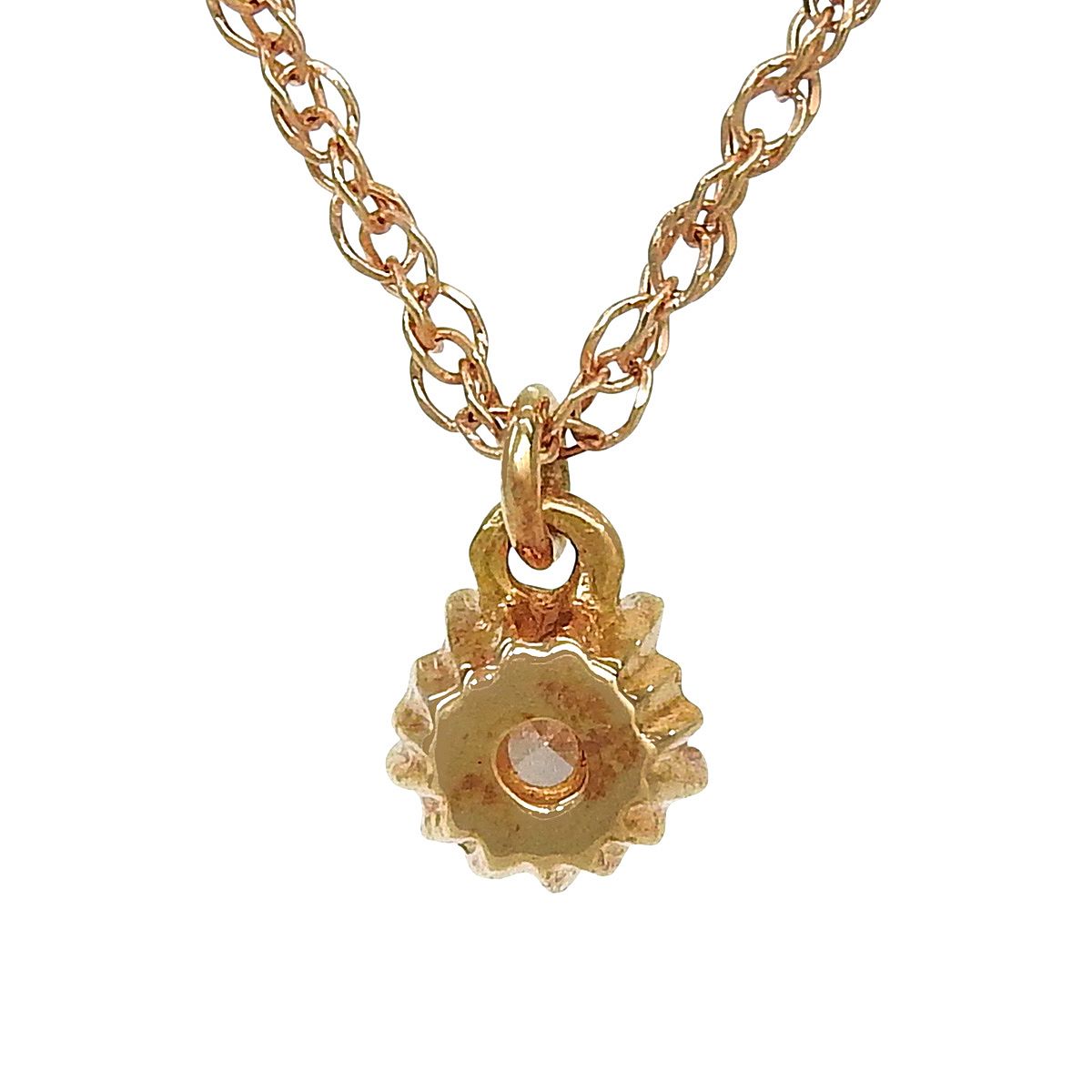 D0.1 Single Diamond Necklace in pink gold K18PG with 0.1ct diamond pendant and adjustable 36 to 40cm chain