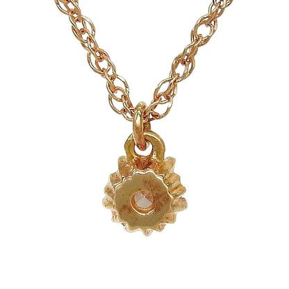 D0.1 Single Diamond Necklace in pink gold K18PG with 0.1ct diamond pendant and adjustable 36 to 40cm chain