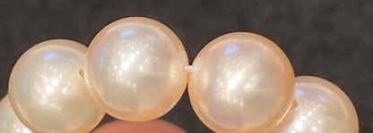 Honma Akoya Pearl Necklace with 7.9mm bright glossy pearls set in K14 white gold with engraved design