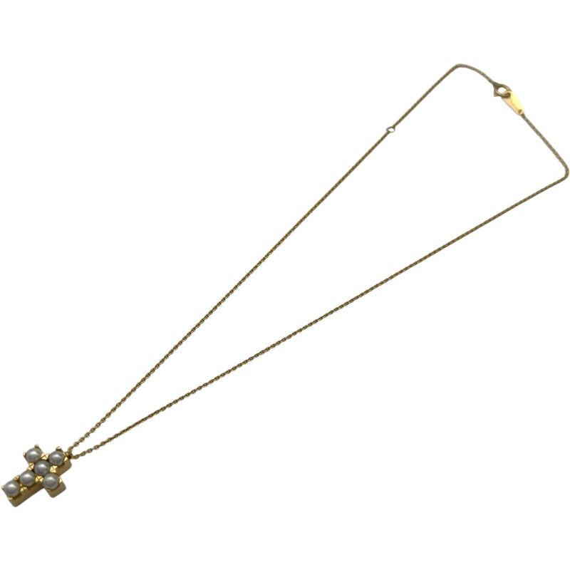 Mikimoto reversible necklace in gold K18 with diamond and pearl pendant measuring 16.9 mm by 11.5 mm
