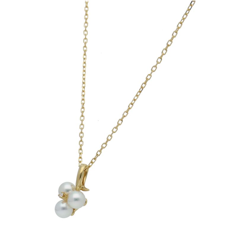 Mikimoto Pearl Diamond Necklace featuring 4.0mm pearls with diamond accents on a 40cm chain