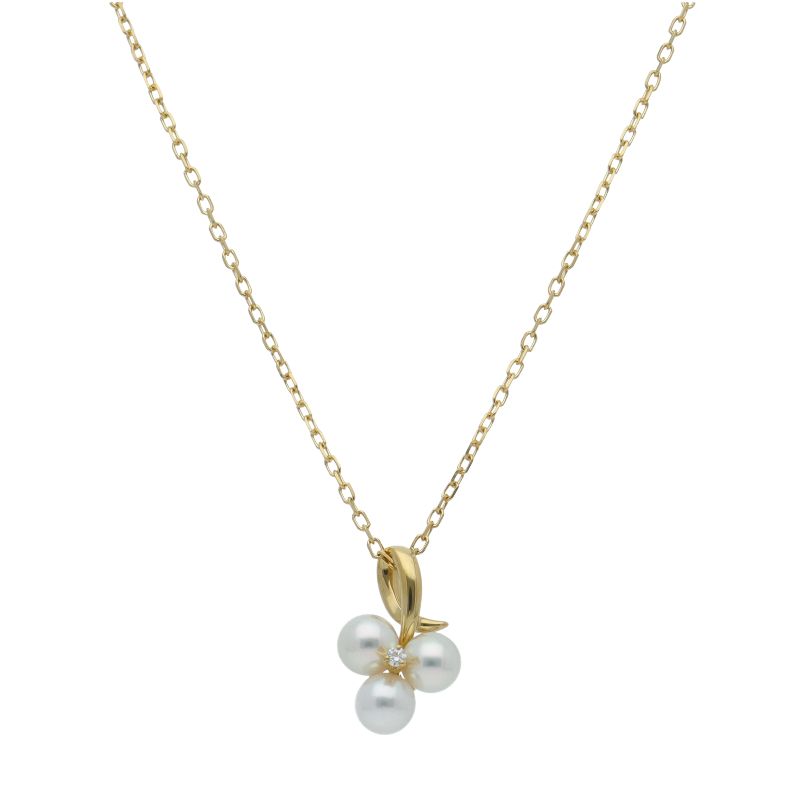 Mikimoto Pearl Diamond Necklace featuring 4.0mm pearls with diamond accents on a 40cm chain