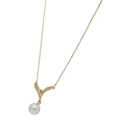 Mikimoto pearl diamond necklace featuring a 7.0mm pearl on a 42cm chain with diamond accents