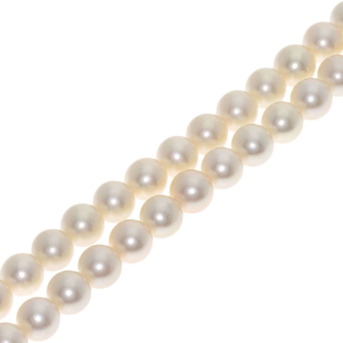 Mikimoto ladies pearl necklace with silver chain and 5.1-5.5mm pearls, 45cm length