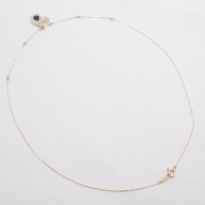 Agete two-way necklace with K10 silver, felspar, labradorite and purple goldstone on a white background