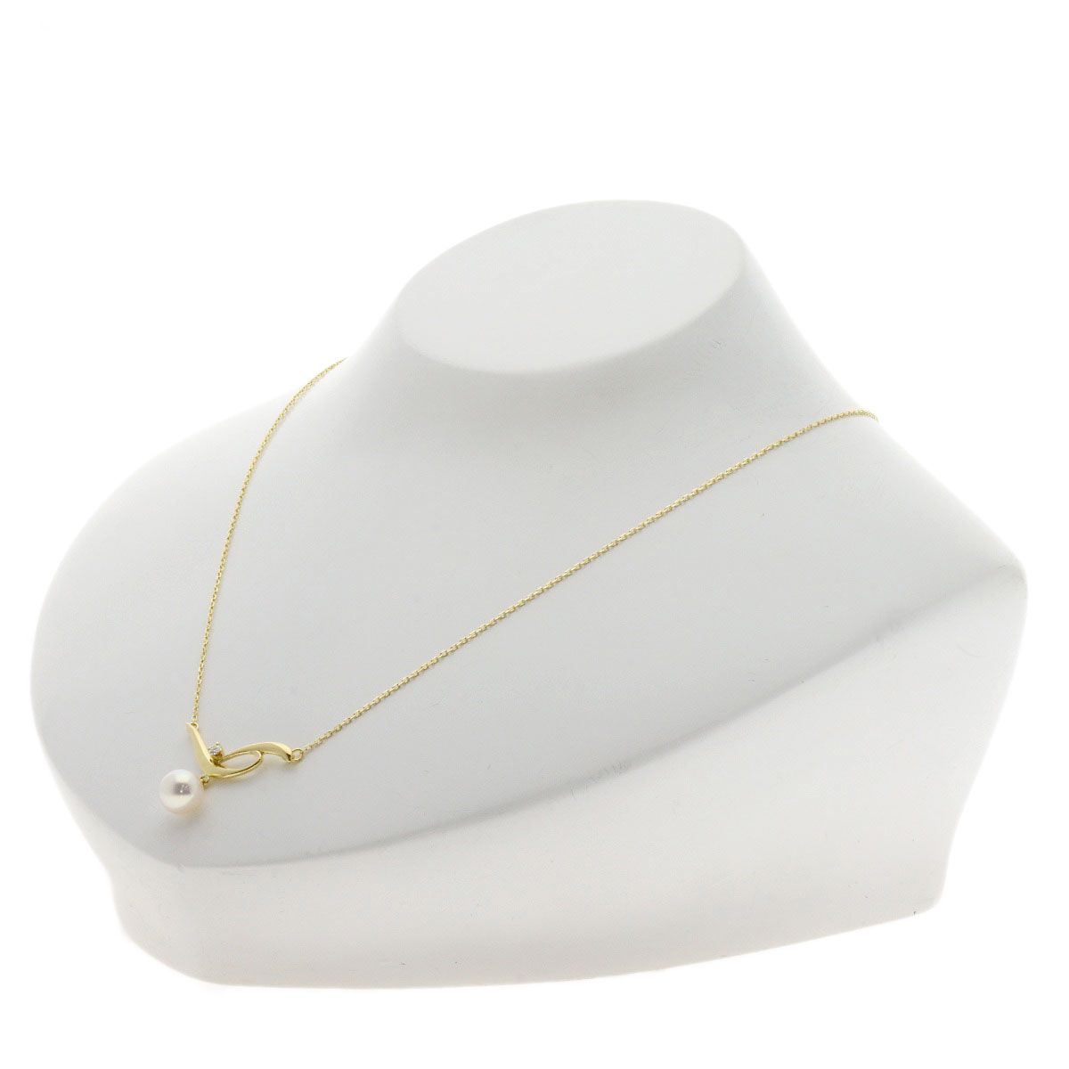 MIKIMOTO pearl diamond necklace in 18K yellow gold with 42cm chain for women
