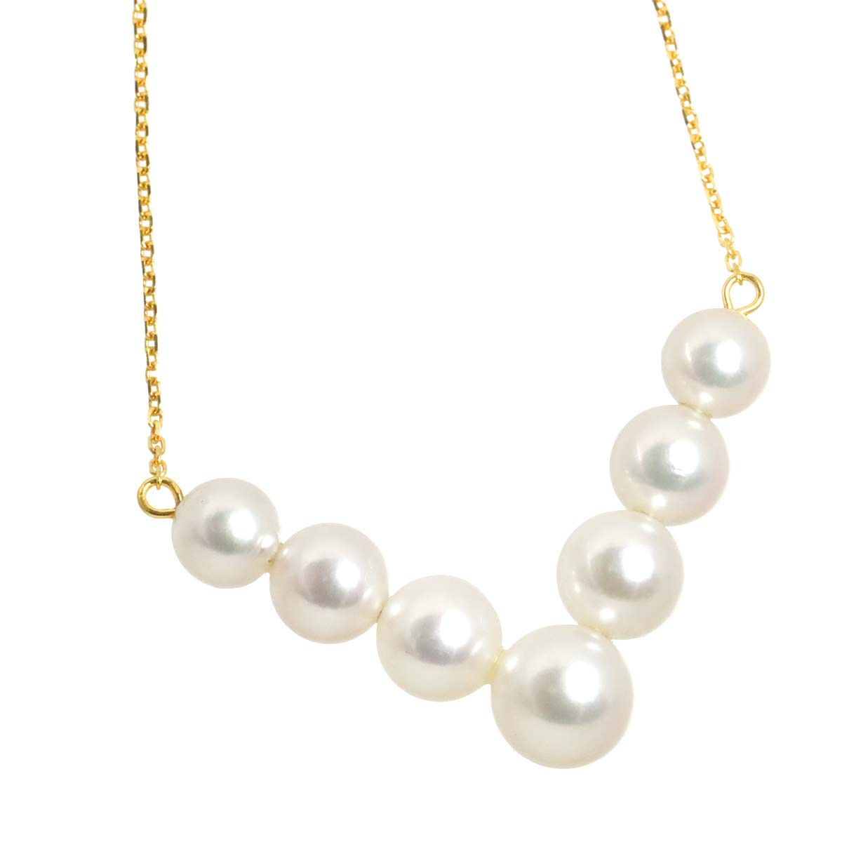 Akoya Pearl Necklace 90333548 in 18k yellow gold with 6.4-5.0 mm pearls and adjustable 42.5 cm length