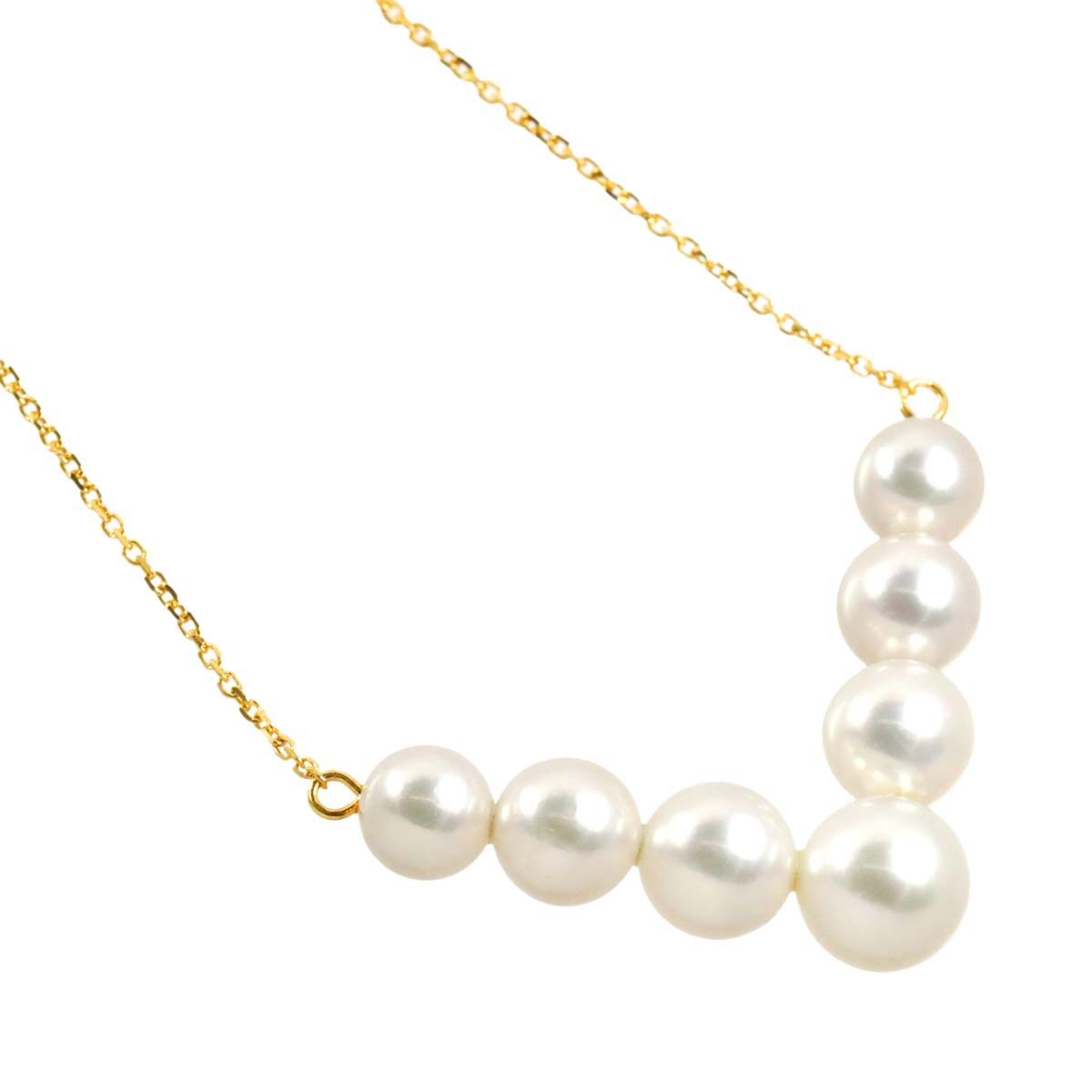 Akoya Pearl Necklace 90333548 in 18k yellow gold with 6.4-5.0 mm pearls and adjustable 42.5 cm length