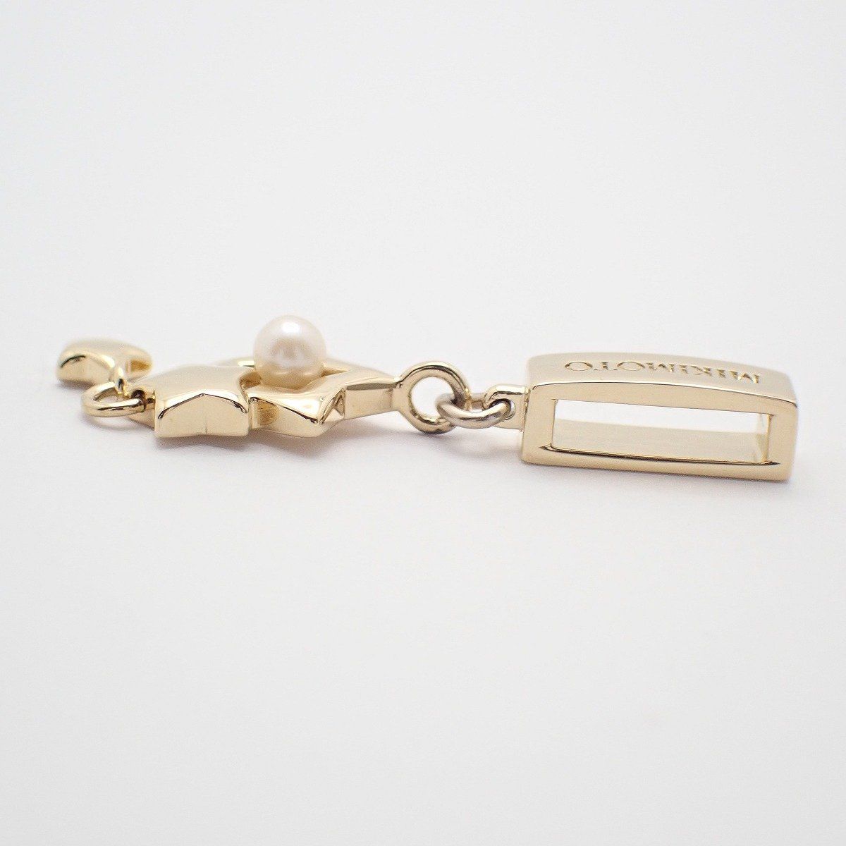Mikimoto Star Pendant Top with silver gold plating and pearl, 3.7 cm high