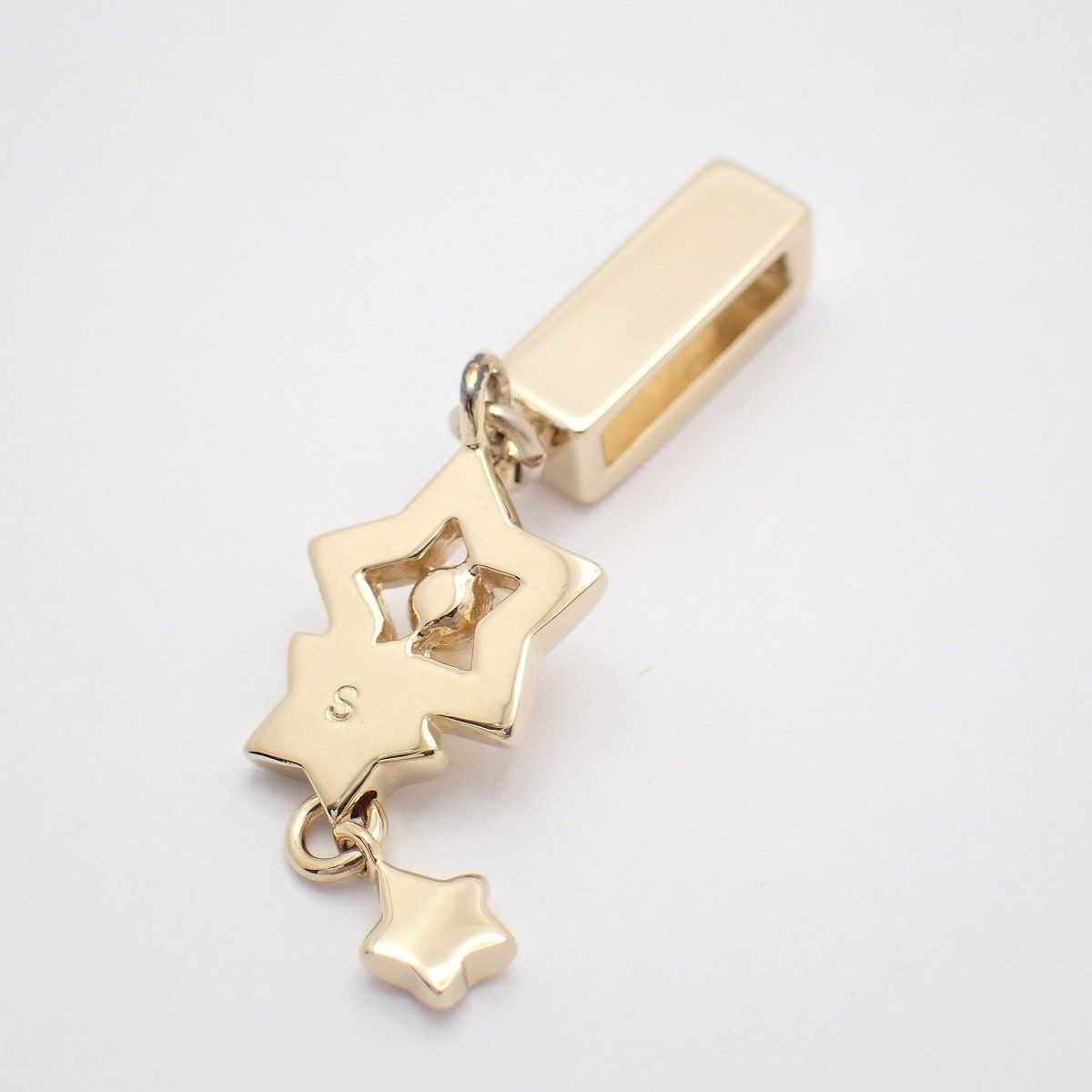 Mikimoto Star Pendant Top with silver gold plating and pearl, 3.7 cm high