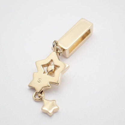 Mikimoto Star Pendant Top with silver gold plating and pearl, 3.7 cm high