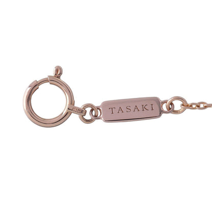 Tasaki Petit Balance Solo Necklace with 3 Akoya pearls and pink sapphire pendant on 45cm gold chain