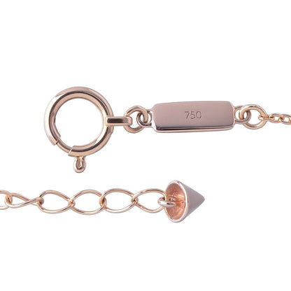 Tasaki Petit Balance Solo Necklace with 3 Akoya pearls and pink sapphire pendant on 45cm gold chain