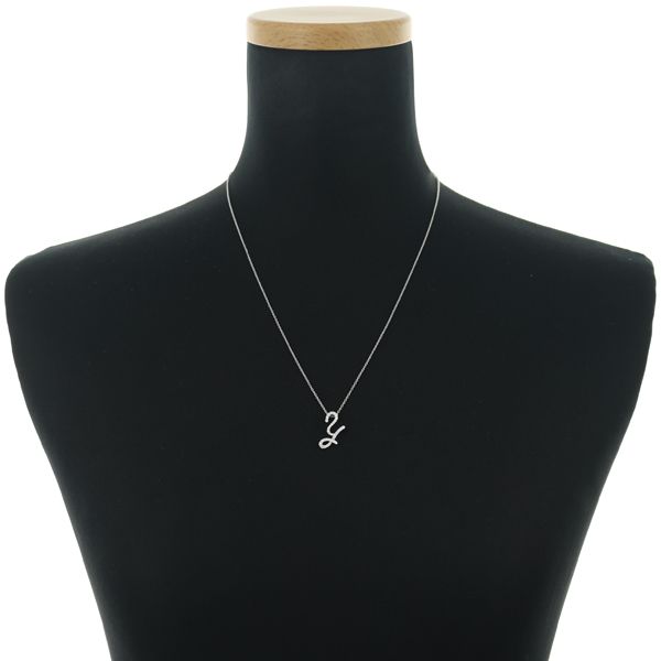 Mikimoto diamond initial Y necklace in 18k white gold with 42-50 cm chain and 18x10 mm pendant