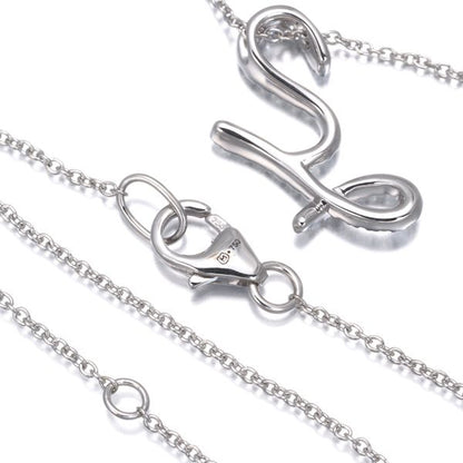 Mikimoto diamond initial Y necklace in 18k white gold with 42-50 cm chain and 18x10 mm pendant
