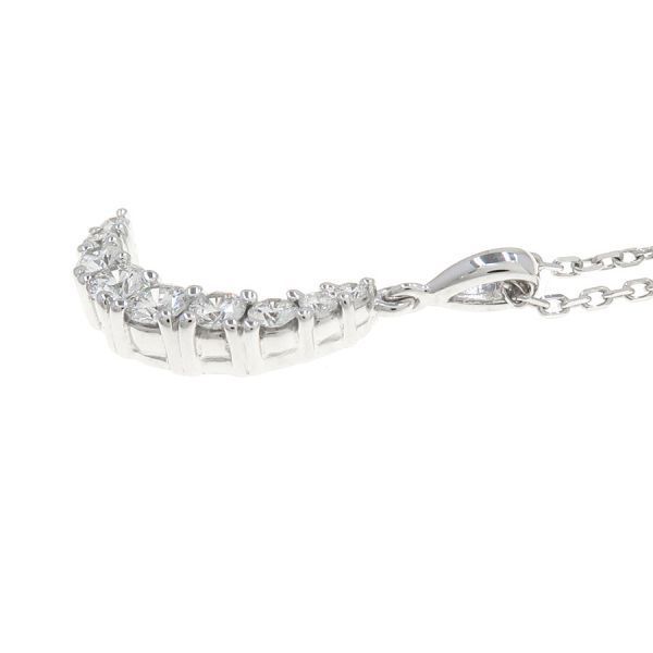 Mikimoto Diamond Necklace Moon pendant in white gold with diamonds on a 40.5cm chain