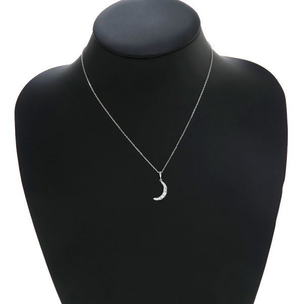 Mikimoto Diamond Necklace Moon pendant in white gold with diamonds on a 40.5cm chain
