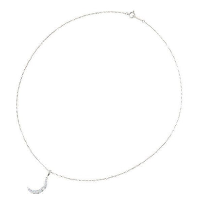 Mikimoto Diamond Necklace Moon pendant in white gold with diamonds on a 40.5cm chain