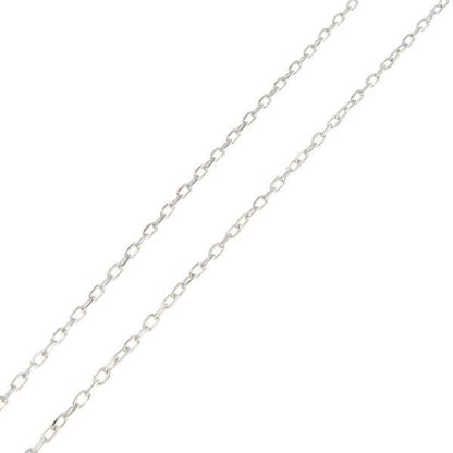 Mikimoto white gold diamond necklace with 7 round cut and 1 square cut diamonds, 40 cm length