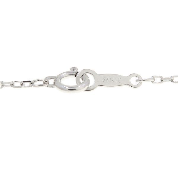 Mikimoto white gold diamond necklace with 7 round cut and 1 square cut diamonds, 40 cm length
