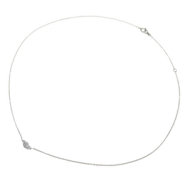 Agate diamond necklace in white gold with 0.07 carat diamonds, shown on a white background