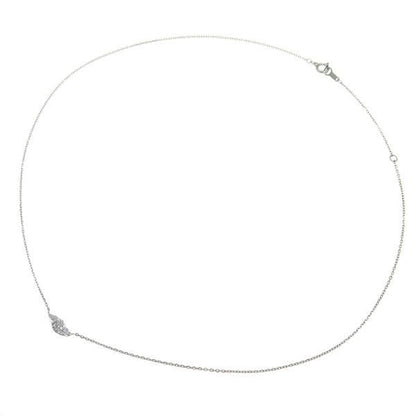 Agate diamond necklace in white gold with 0.07 carat diamonds, shown on a white background