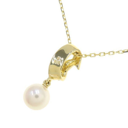 Mikimoto A Rank Used pearl diamond necklace with 7mm pearls and 39.5cm length