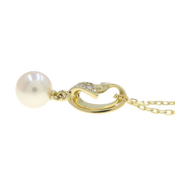 Mikimoto A Rank Used pearl diamond necklace with 7mm pearls and 39.5cm length