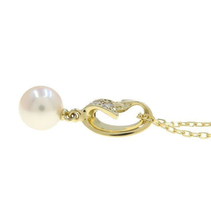 Mikimoto A Rank Used pearl diamond necklace with 7mm pearls and 39.5cm length