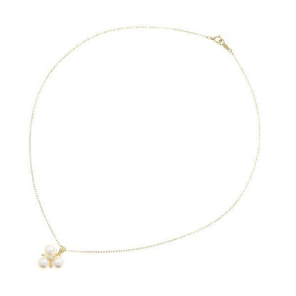 Mikimoto Akoya pearl and diamond necklace 40cm yellow gold with clasp and round pearls